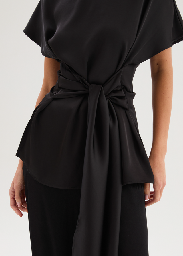 Wiluna Tie Top - Black