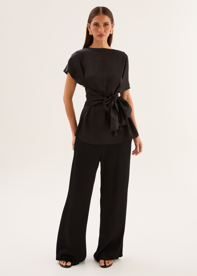 Wiluna Tie Top - Black