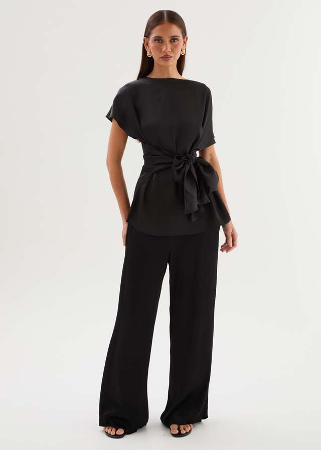 Wiluna Tie Top - Black