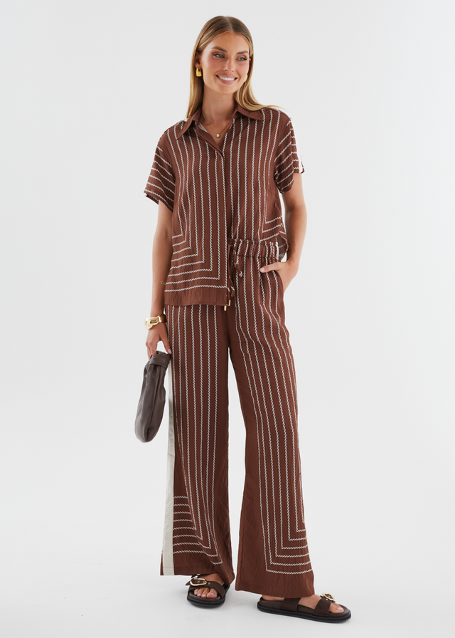 Kylen Pants - Choc Rope Stripe
