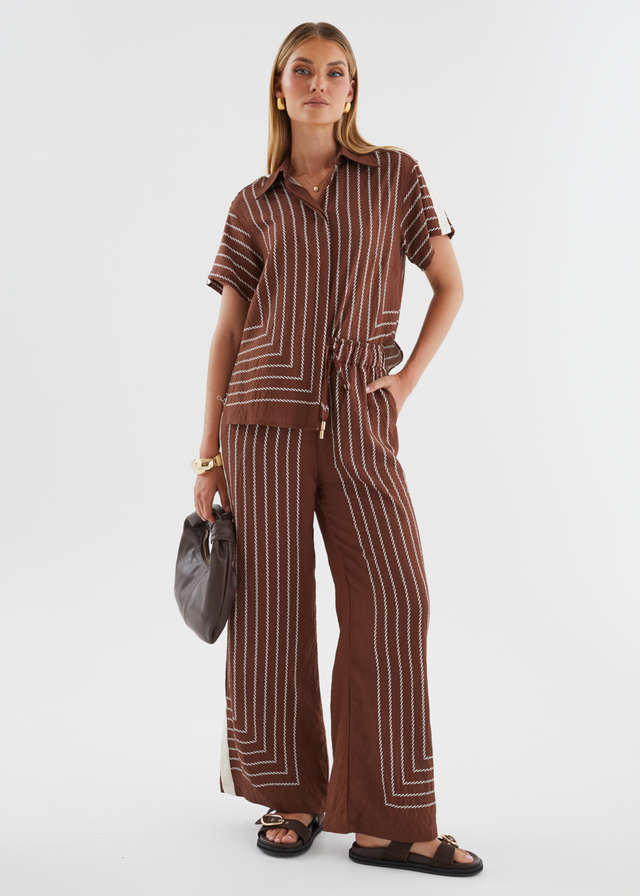 Kylen Pants - Choc Rope Stripe