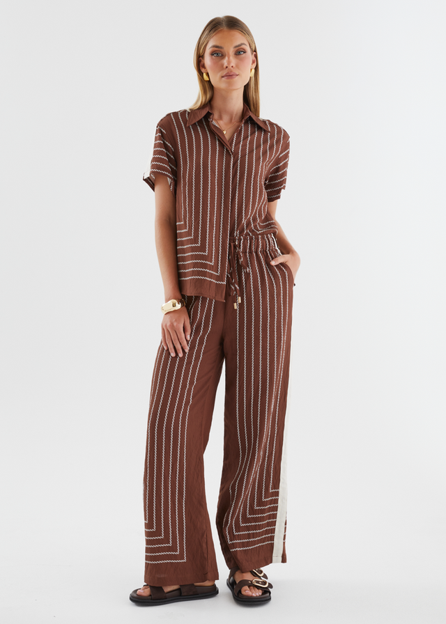 Kylen Shirt - Choc Rope Stripe