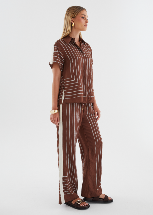 Kylen Shirt - Choc Rope Stripe