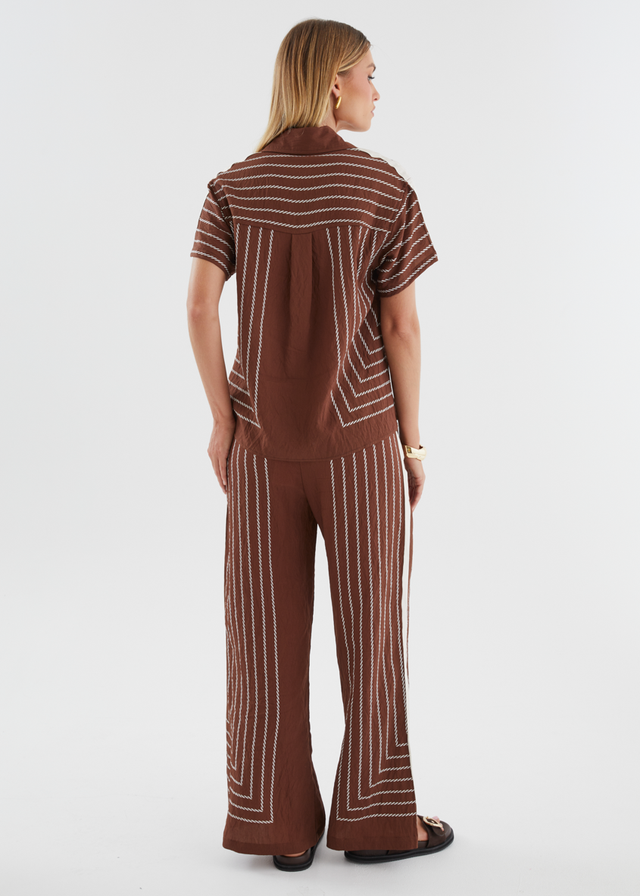 Kylen Shirt - Choc Rope Stripe