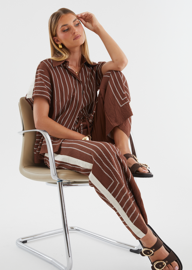 Kylen Pants - Choc Rope Stripe