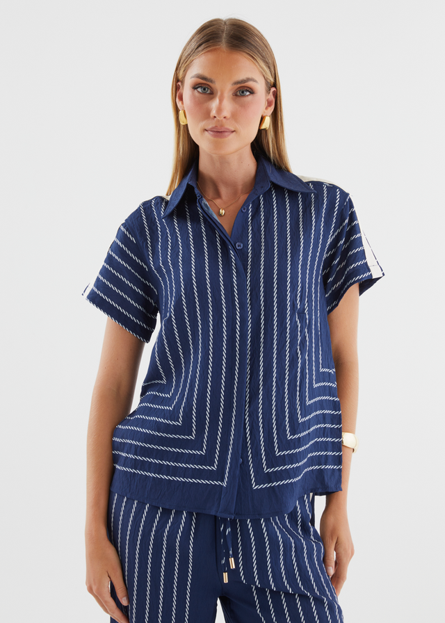 Kylen Shirt - Navy Rope Stripe