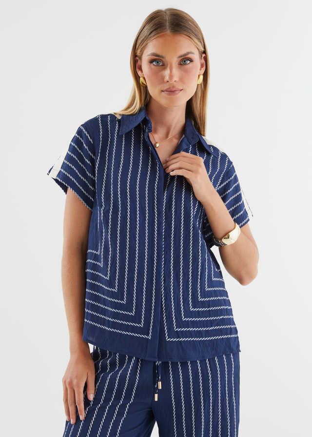 Kylen Shirt - Navy Rope Stripe