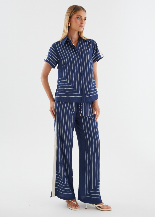 Kylen Shirt - Navy Rope Stripe