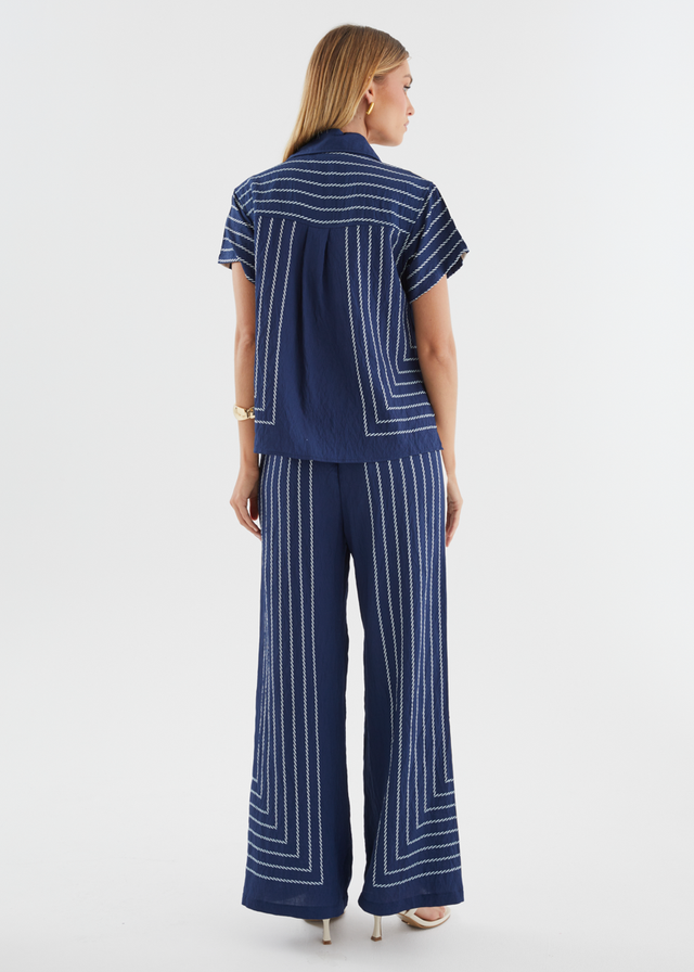 Kylen Pants - Navy Rope Stripe