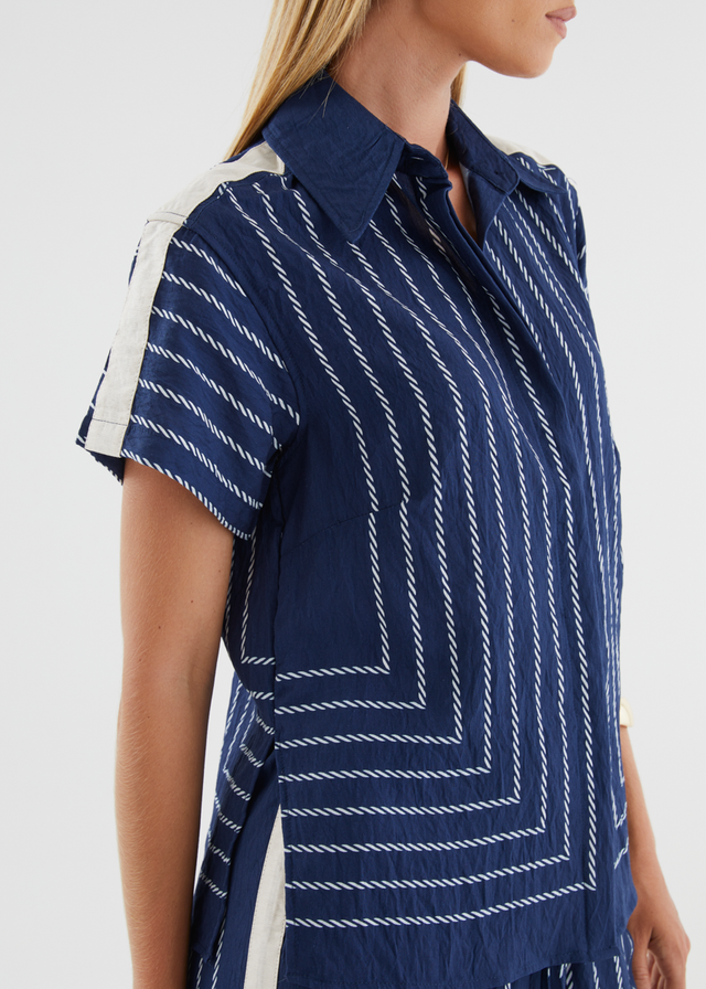 Kylen Shirt - Navy Rope Stripe