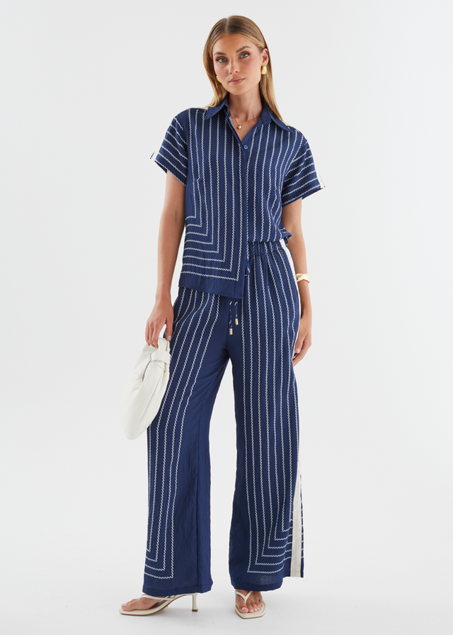 Kylen Pants - Navy Rope Stripe