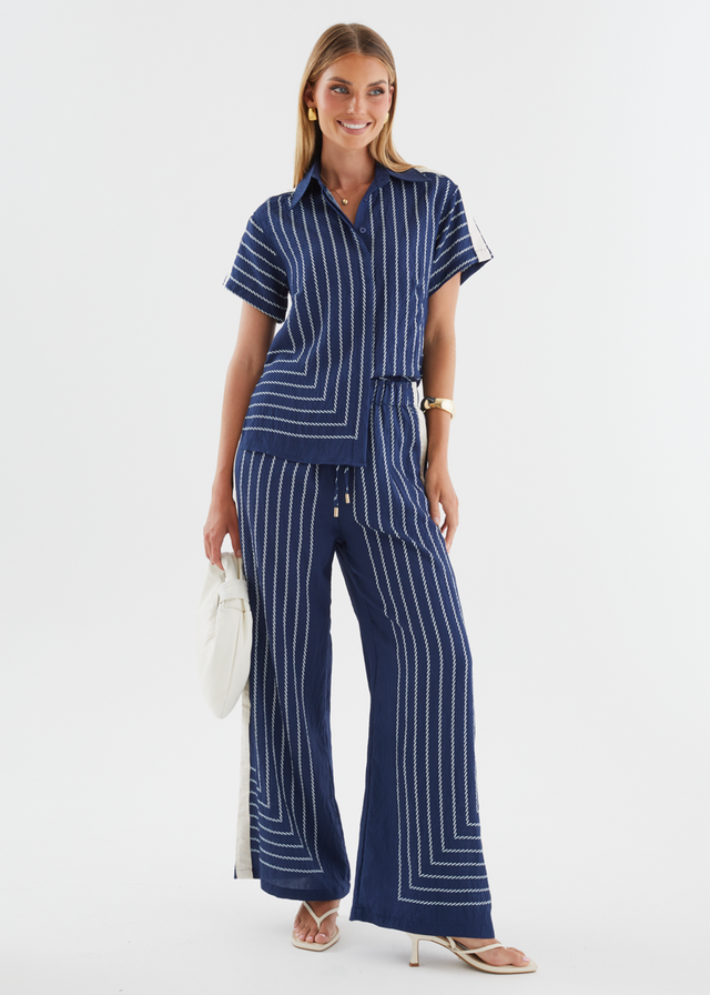 Kylen Shirt - Navy Rope Stripe