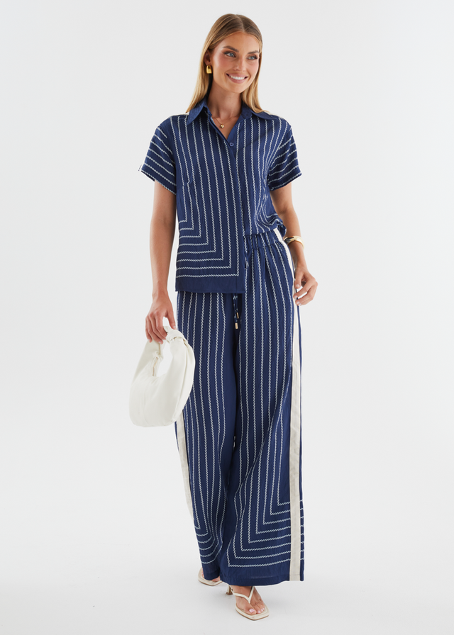 Kylen Pants - Navy Rope Stripe