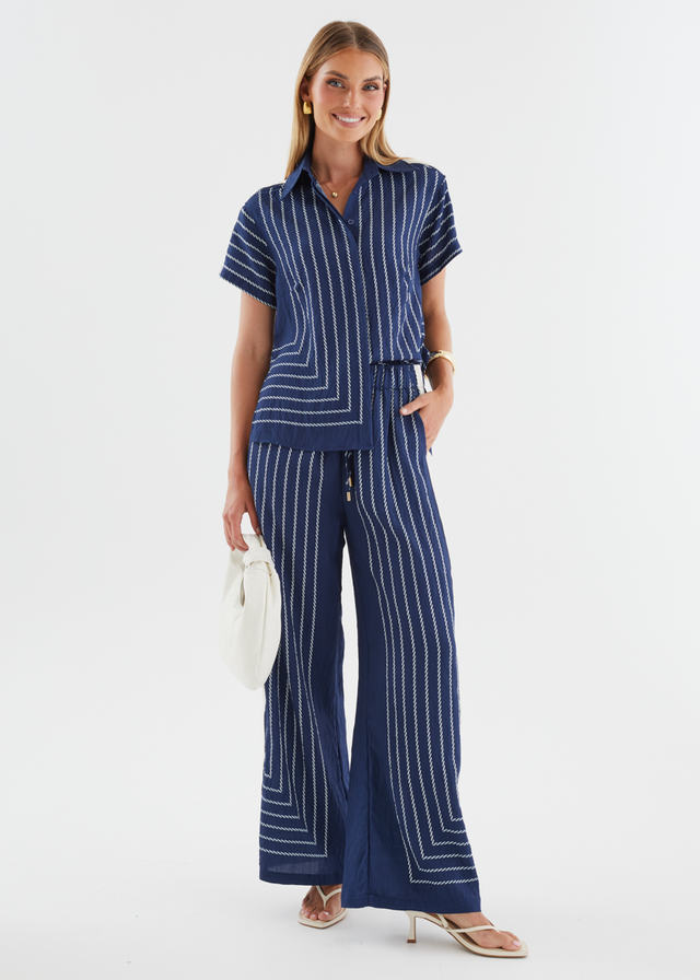 Kylen Pants - Navy Rope Stripe
