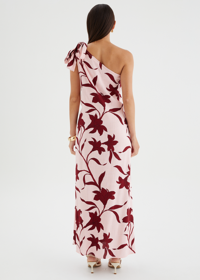 Safiya One Shoulder Maxi Dress - Chloe Pink