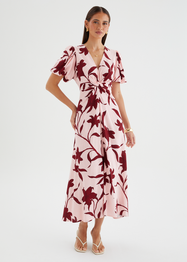 Sahara Midi Dress - Chloe Pink