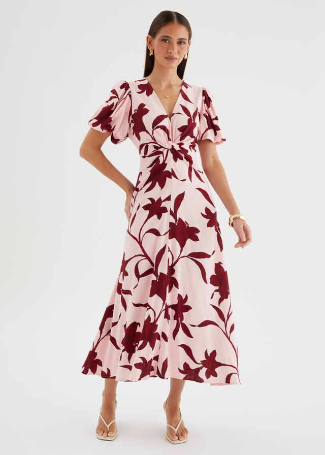 Sahara Midi Dress - Chloe Pink