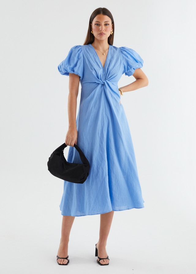Yilkia Linen Midi Dress - Periwinkle Yilkia Linen Midi Dress - Periwinkle