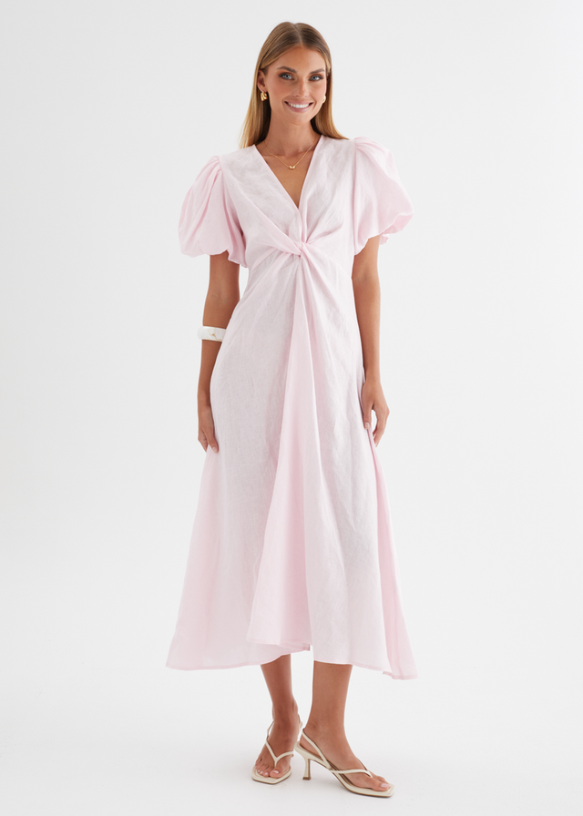Yilkia Linen Midi Dress - Blush