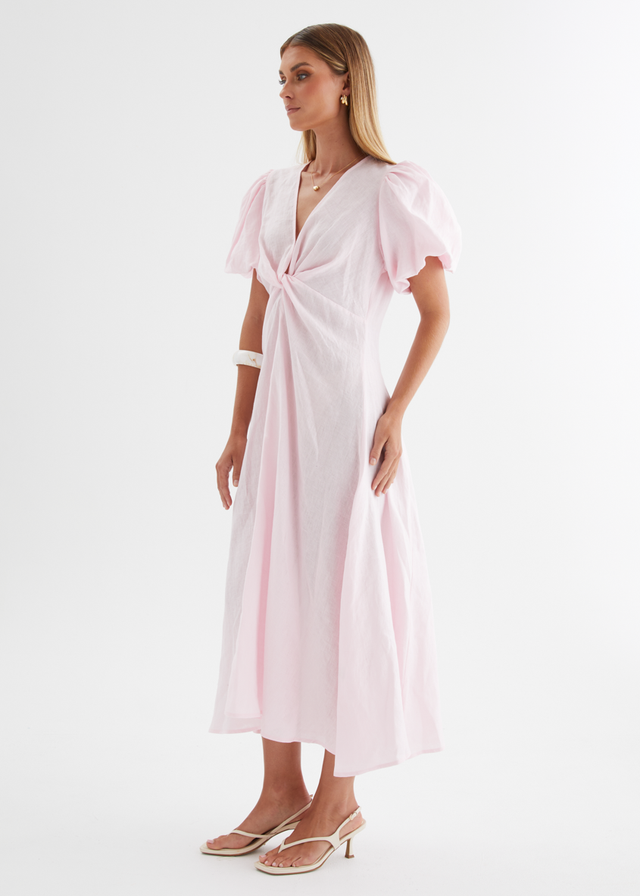 Yilkia Linen Midi Dress - Blush