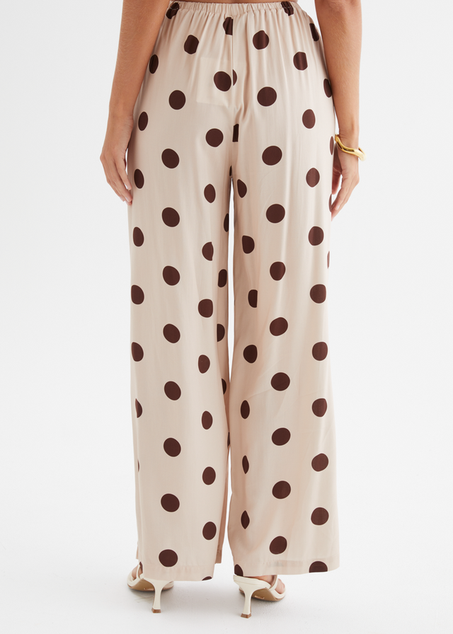 Artie Pants - Beige Polka Dot