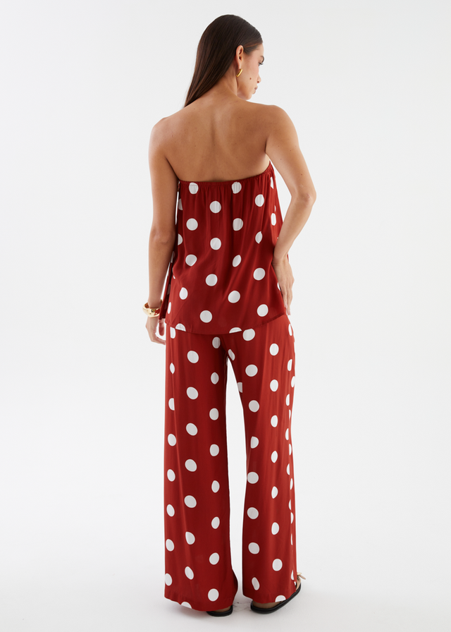 Artie Pants - Rust Polka Dot