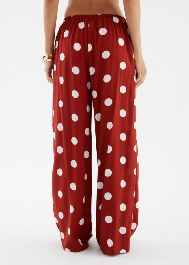 Artie Pants - Rust Polka Dot