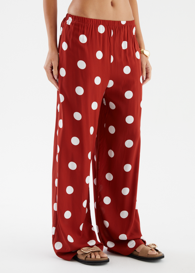 Artie Pants - Rust Polka Dot