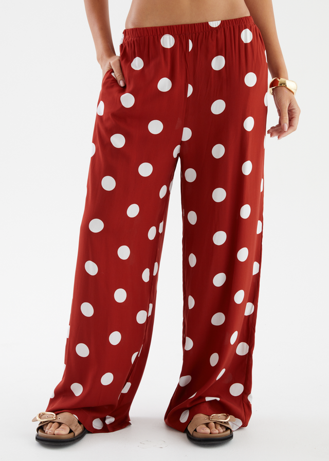 Artie Pants - Rust Polka Dot