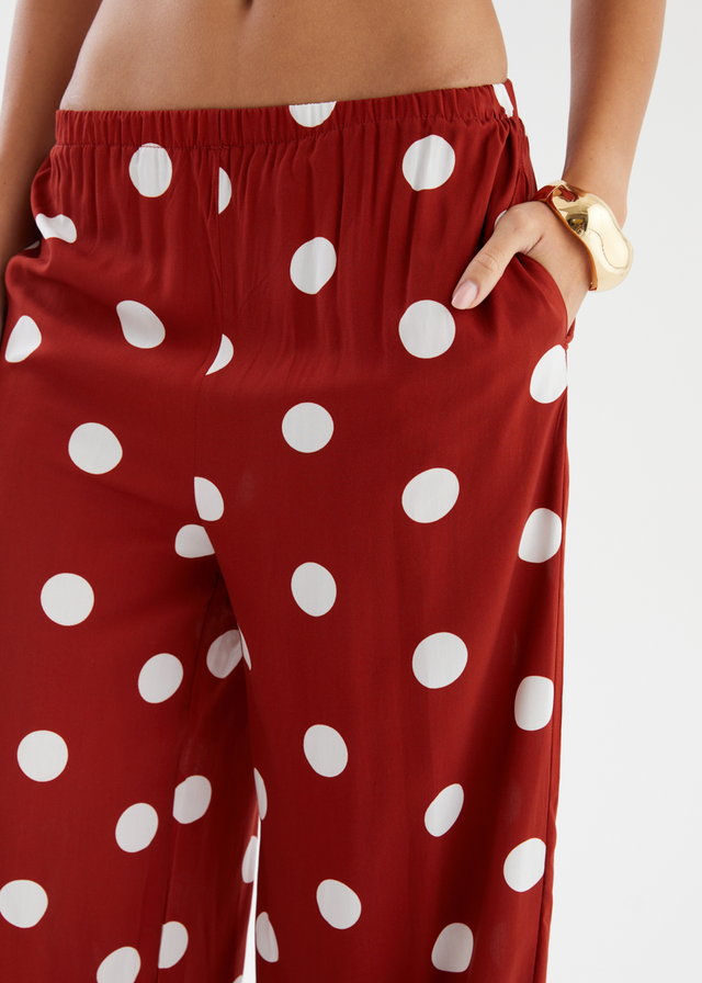 Artie Pants - Rust Polka Dot