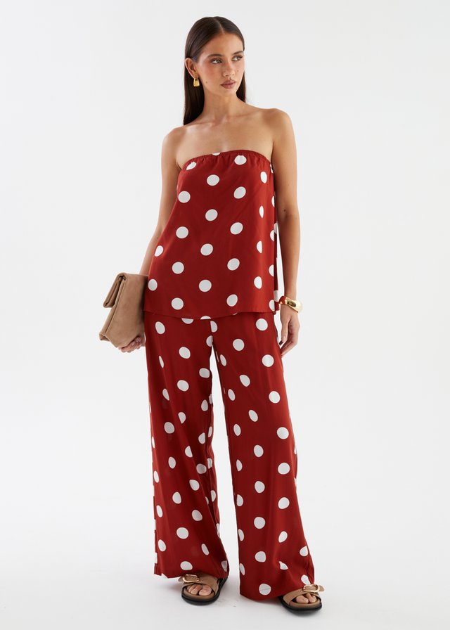 Artie Pants - Rust Polka Dot