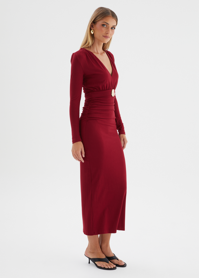 Alysse Midi Dress - Wine
