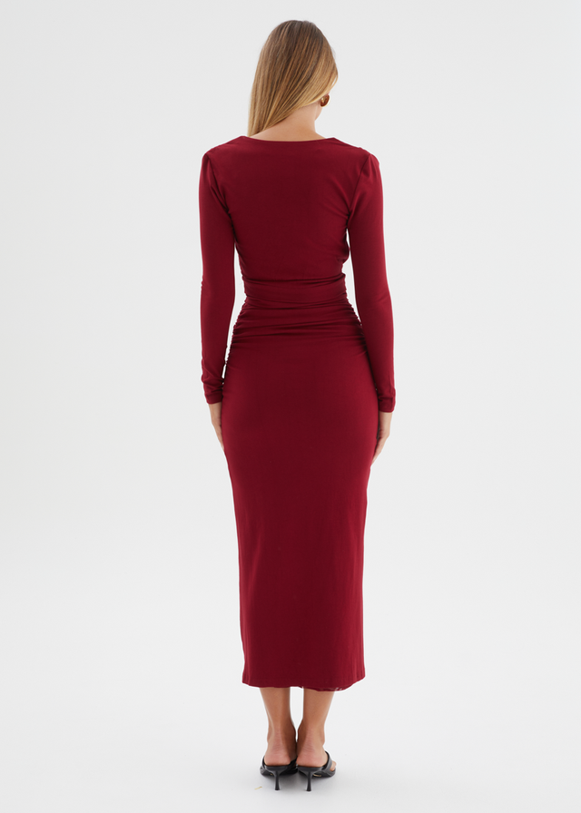 Alysse Midi Dress - Wine