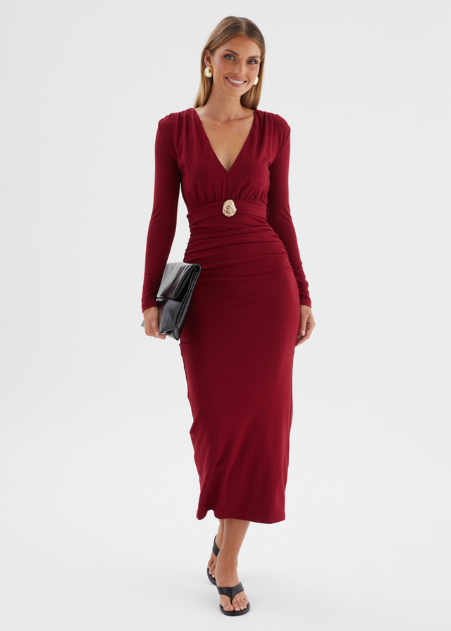 Alysse Midi Dress - Wine