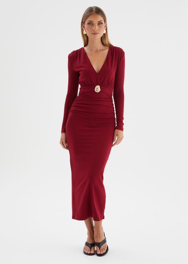 Alysse Midi Dress - Wine