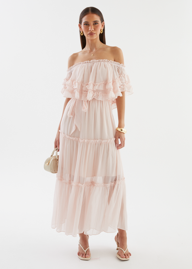 Halley Off Shoulder Maxi Dress - Blush