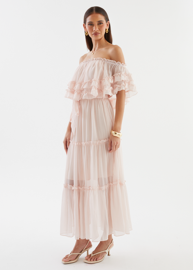 Halley Off Shoulder Maxi Dress - Blush