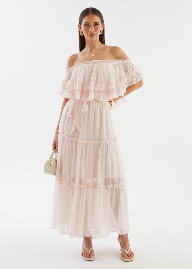 Halley Off Shoulder Maxi Dress - Blush