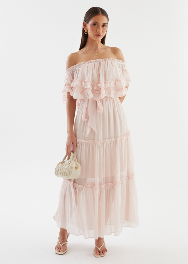 Halley Off Shoulder Maxi Dress - Blush