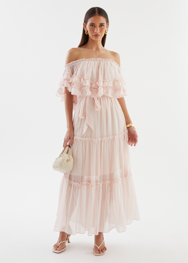 Halley Off Shoulder Maxi Dress - Blush