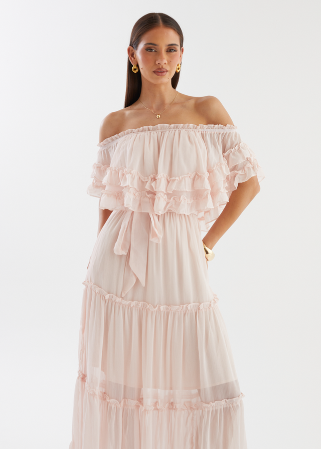 Halley Off Shoulder Maxi Dress - Blush