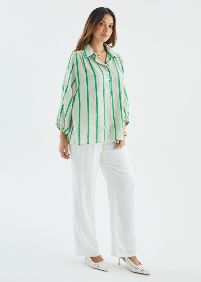 Shelbi Shirt - Apple Stripe