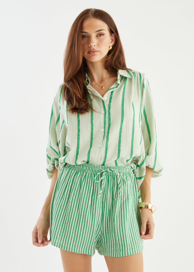 Shelbi Shirt - Apple Stripe
