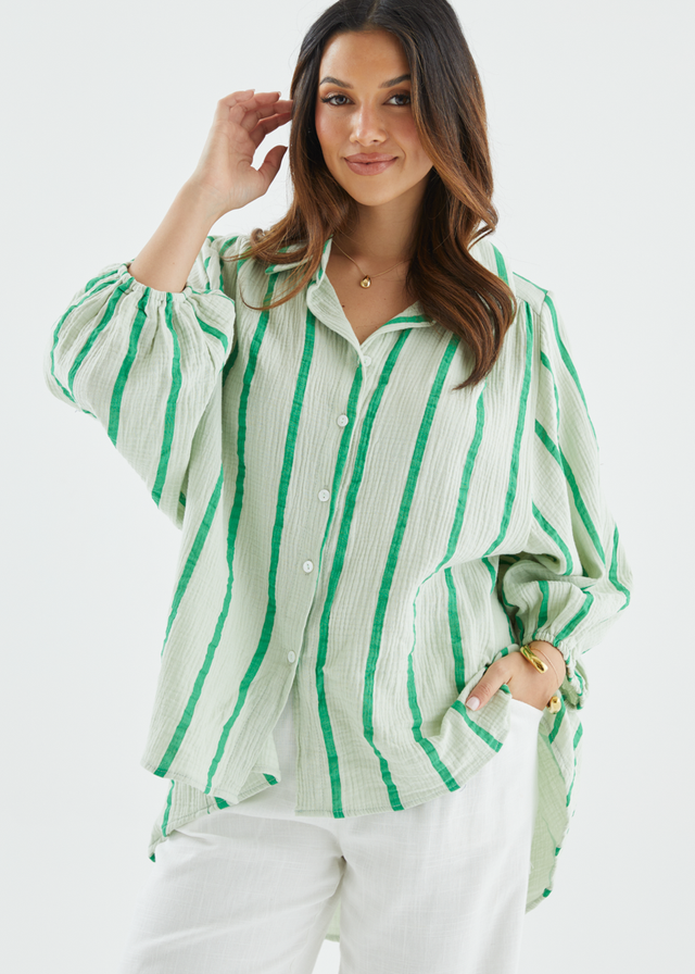 Shelbi Shirt - Apple Stripe