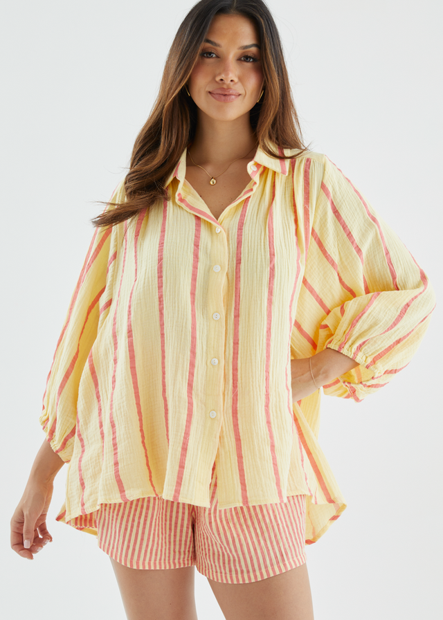 Shelbi Shirt - Mango Stripe