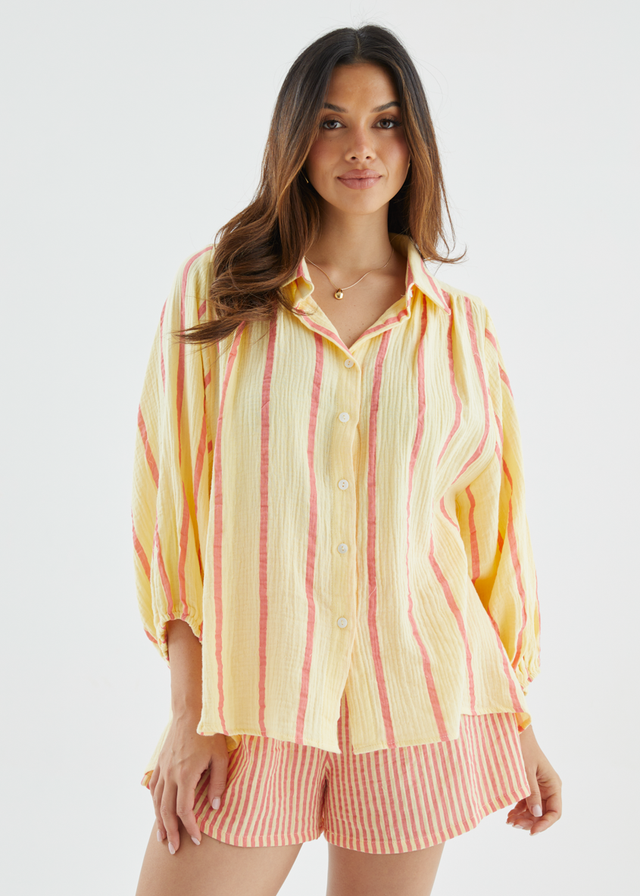 Shelbi Shirt - Mango Stripe