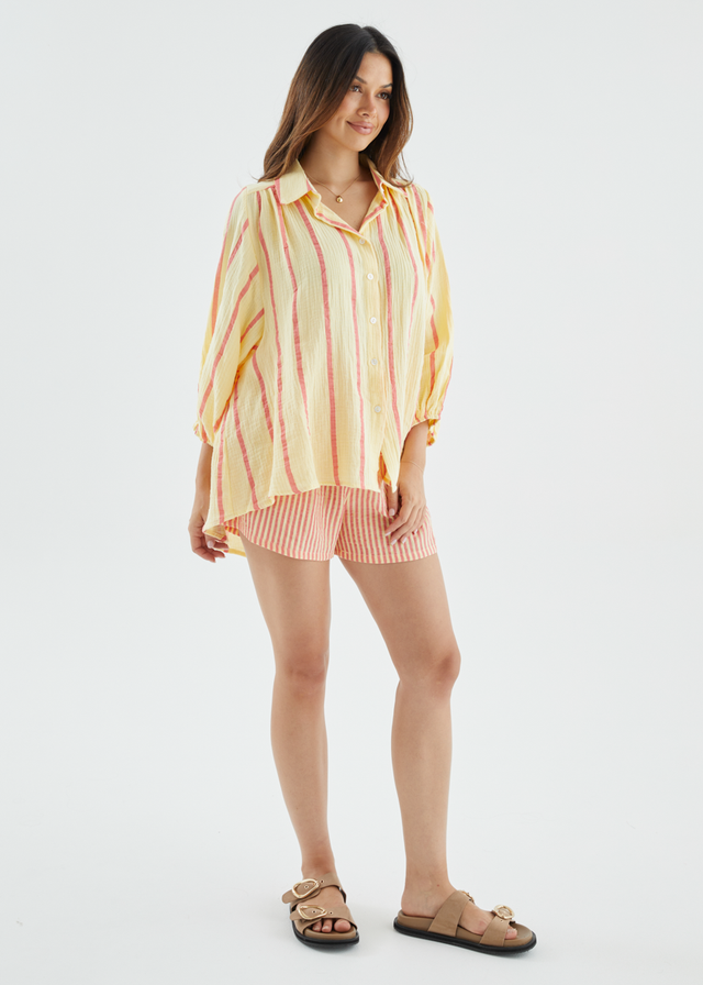 Shelbi Shirt - Mango Stripe
