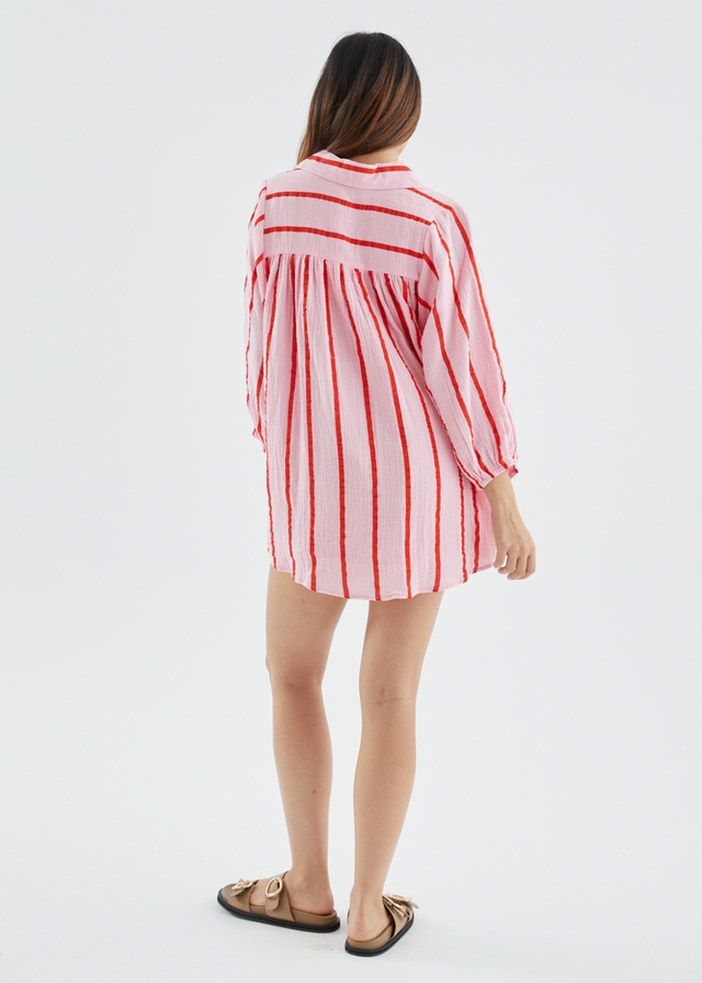 Shelbi Shirt - Strawberry Stripe