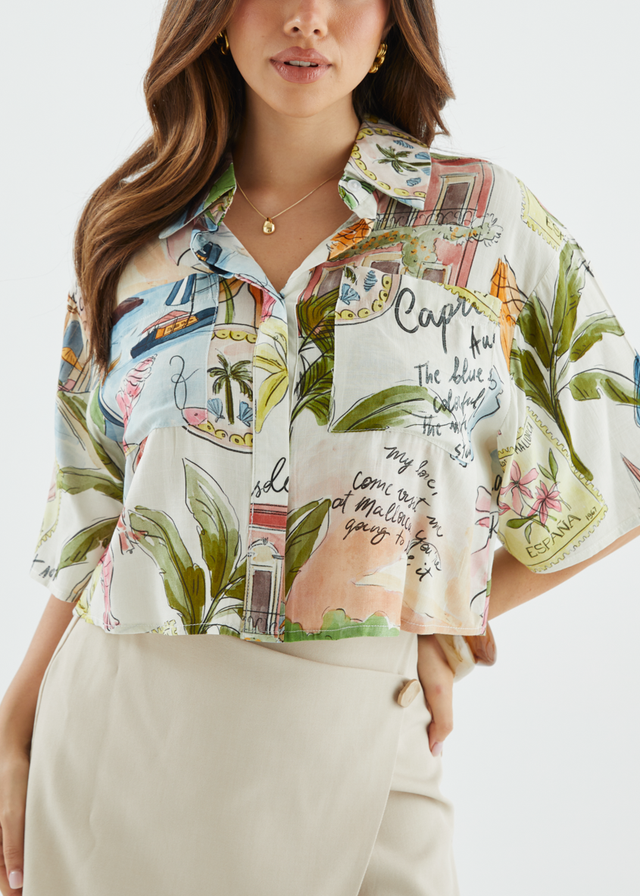 Cueva Cropped Shirt - Capri