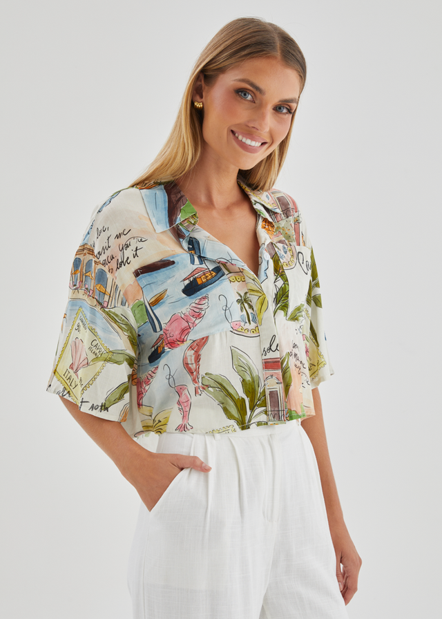 Cueva Cropped Shirt - Capri